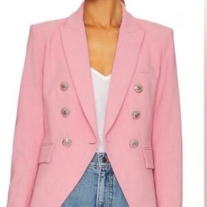 Veronica Beard Light Pink Double-Breasted Blazer
